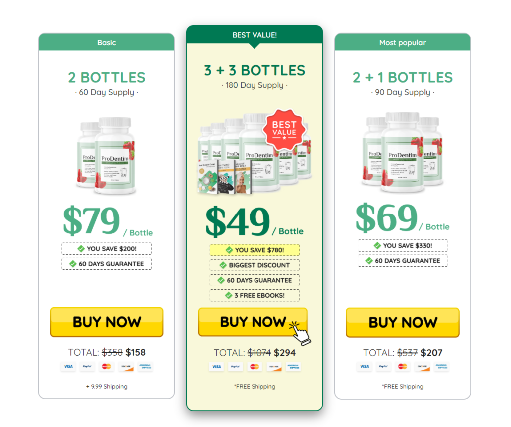 ProDentim Pricing Info